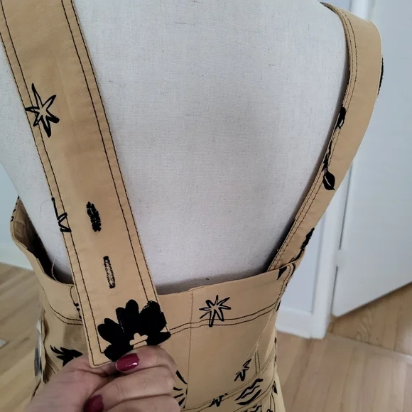 Anthropology/ Maeve Beige Floral Button-Front Jumpsuit - Picture 4 of 14